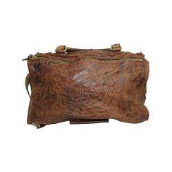 Pre Owned Givenchy Brown Leather Pandora Shoulder Bag 