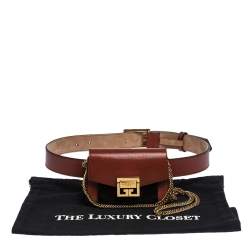 Givenchy Brown/Black Leather and Suede GV3 Belt Bag
