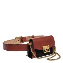 Givenchy Brown/Black Leather and Suede GV3 Belt Bag