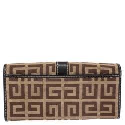 Pre Owned محفظة جيفنشي كونتينينتال كانفاس مونوغرامي و جلد بيج و بني