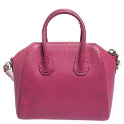 Pre Owned Givenchy Pink Leather Mini Antigona Satchel