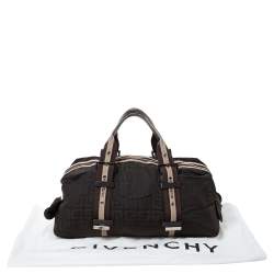 Pre Owned حقيبة جيفنشي نايلون وجلد بني داكن مونوغرامي