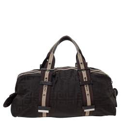 Pre Owned حقيبة جيفنشي نايلون وجلد بني داكن مونوغرامي