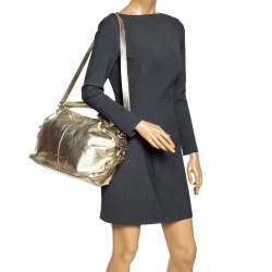 Pre Owned Givenchy Gold Leather Satchel