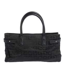 Pre Owned Givenchy Black Monogram Canvas and Leather Tassel Tote 