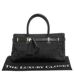 Pre Owned Givenchy Black Monogram Canvas and Leather Tassel Tote 
