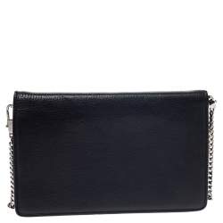 Pre Owned Givenchy Black Leather Pandora Wallet on Chain