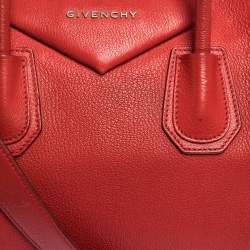 Pre Owned Givenchy Red Leather Medium Antigona Satchel