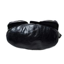 Pre Owned Givenchy Black Patent Leather Double Pocket Shoulder Bag