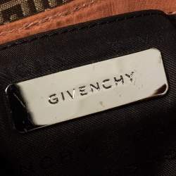 Pre Owned Givenchy Beige/Tan Monogram Canvas and Leather Baguette Bag