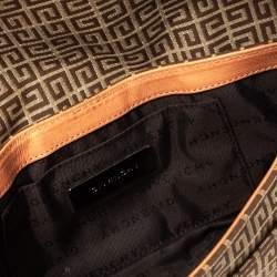 Pre Owned Givenchy Beige/Tan Monogram Canvas and Leather Baguette Bag