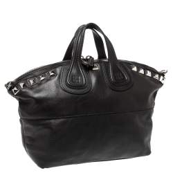 Pre Owned Givenchy Black Leather Nightingale Studded Satchel