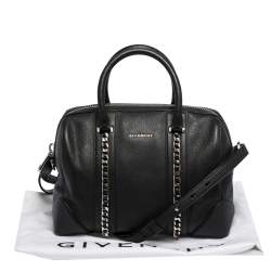 Givenchy Black Leather Medium Chain Lucrezia Duffel Bag