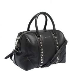 Givenchy Black Leather Medium Chain Lucrezia Duffel Bag