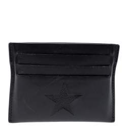 مملوكة مسبقًا Givenchy Black Leather Star Card Holder