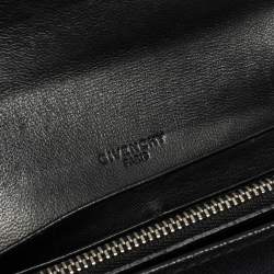 Pre Owned Givenchy Black Leather Pandora Long Flap Wallet