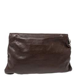 مملوكة مسبقًا حقيبة كلتش جيفنشي جلد بني/أسود بحمالة معصم