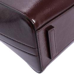 Pre Owned Givenchy Burgundy Patent Leather Mini Antigona Satchel