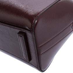 Pre Owned Givenchy Burgundy Patent Leather Mini Antigona Satchel