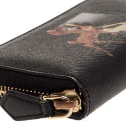 مملوكة مسبقًا Givenchy Black Leather Mini Bambi Zip Around Wallet