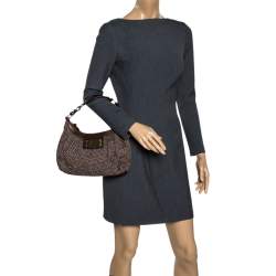 Pre Owned Givenchy Brown Monogram Shimmering Canvas and Leather Hobo