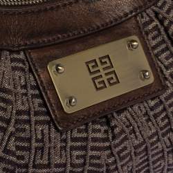 Pre Owned Givenchy Brown Monogram Shimmering Canvas and Leather Hobo