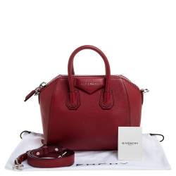 Pre Owned Givenchy Red Leather Mini Antigona Satchel