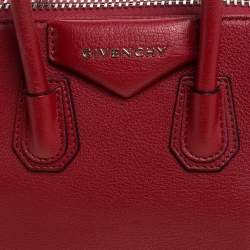 Pre Owned Givenchy Red Leather Mini Antigona Satchel