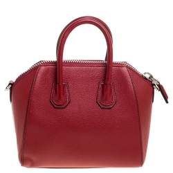 Pre Owned Givenchy Red Leather Mini Antigona Satchel