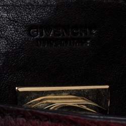 Pre Owned Givenchy Black/Red Calfhair Shark Tooth Mini Chain Shoulder Bag