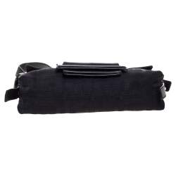 Pre Owned حقيبة كتف جيفنشى قلاب إبزيم جلد وكانفاس شهير سوداء