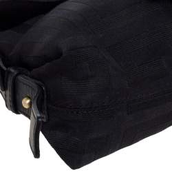 Pre Owned حقيبة كتف جيفنشى قلاب إبزيم جلد وكانفاس شهير سوداء