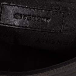 Pre Owned حقيبة كتف جيفنشى قلاب إبزيم جلد وكانفاس شهير سوداء