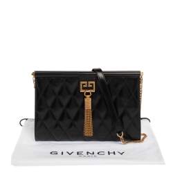 Pre Owned Givenchy Black Quilted Leather Medium Gem Shoulder Bag