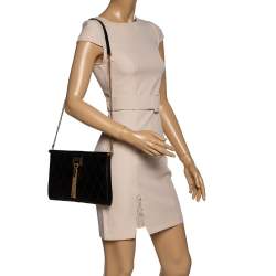 Pre Owned Givenchy Black Quilted Leather Medium Gem Shoulder Bag