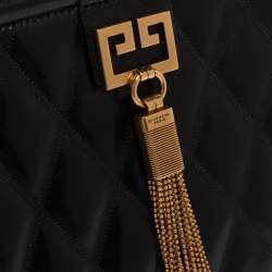 Pre Owned Givenchy Black Quilted Leather Medium Gem Shoulder Bag