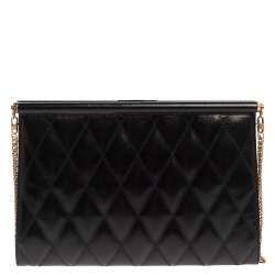 Pre Owned Givenchy Black Quilted Leather Medium Gem Shoulder Bag