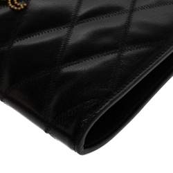 Pre Owned Givenchy Black Quilted Leather Medium Gem Shoulder Bag