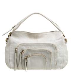 Pre Owned حقيبة جيفنشي جلد أوف وايت جيوب متعددة بسحابات