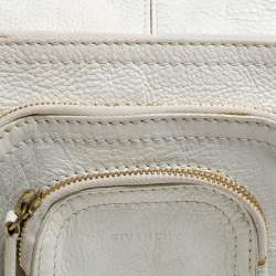 Pre Owned حقيبة جيفنشي جلد أوف وايت جيوب متعددة بسحابات