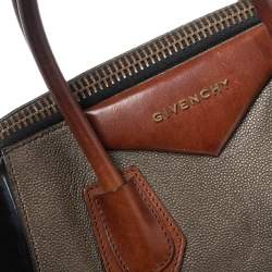 Givenchy Tri Color Textured Leather and Rubber Small Antigona Satchel