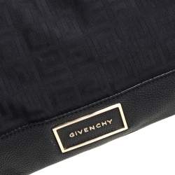 Pre Owned Givenchy Black Signature Canvas and Leather Double Zip Tote