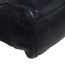Pre Owned Givenchy Black Signature Canvas and Leather Double Zip Tote