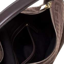 Pre Owned Givenchy Brown Signature Canvas and Leather Hobo