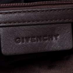 Pre Owned Givenchy Brown Signature Canvas and Leather Hobo