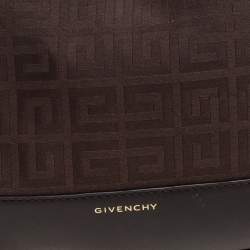 Pre Owned Givenchy Brown Signature Canvas and Leather Hobo