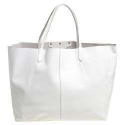 Pre Owned Givenchy White Leather Large Antigona Shopping Tote