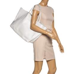 Pre Owned Givenchy White Leather Large Antigona Shopping Tote