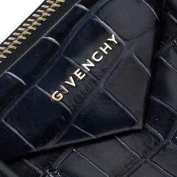 Givenchy Navy Blue Croc Embossed Leather Antigona Satchel
