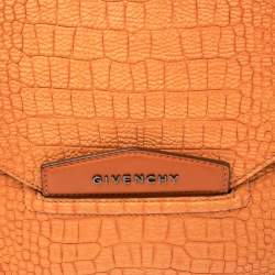 مملوكة مسبقًا حقيبة كلتش جيفنشي أنتيغونا جلد نقشة التمساح برتقالي
